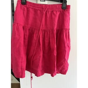 Gap Linen Pink Mini Skirt Women Junior XS Tier, Stretchy Cottage Core Coastal